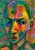 Männerkopf und Hintergrund gemalt in kräftigen Farben